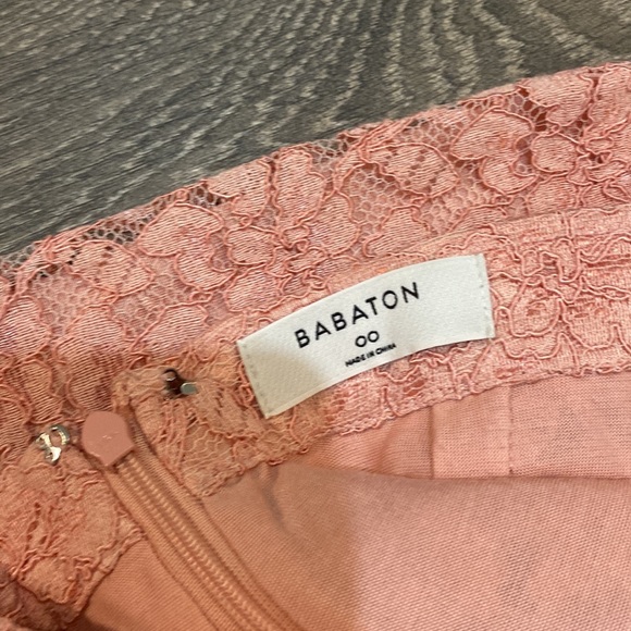 Aritzia Babaton pink lace midi skirt - Picture 4 of 12